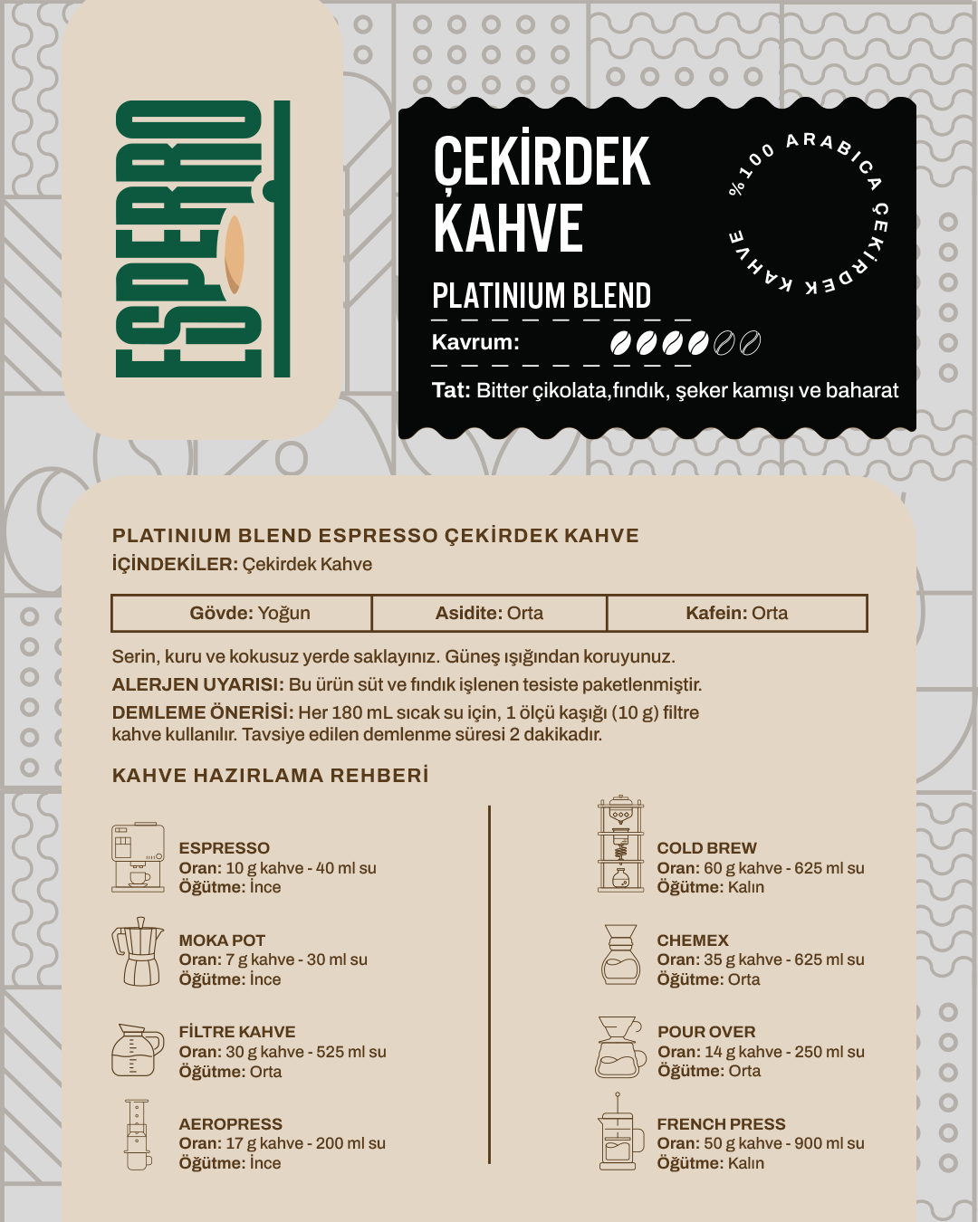 Platinium Çekirdek Kahve 500g